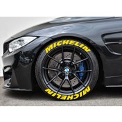 Resim bombtire Michelin Sarı Lastik Yazı Orijinal Ürün 2.5 Cm Proseries ™ 1 Yıl Garantili 8 Adet Tutkal 