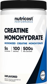 Resim Nutricost Creatine Mikronize Monohydrate Powder 500 GRAM - USA MENŞEİ 