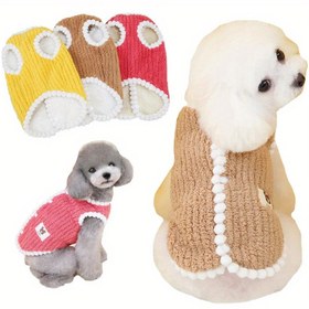 Resim Kış Sıcak Köpek Yelek Fleece Yavru Kürk Yumuşak Evcil Hayvan Ceket Küçük Orta Boy Köpekler Kedi Giysileri Teddy Chihuahua Fransız Bulldog Giyim 