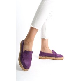 Resim Mubiano Hakiki Deri Mbsvk23a001-mr Kadın Mor Espadril & Babet Mor 