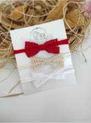 Resim Kız Bebek Hediyelik 3lü Dantel Bandana Seti 3 Lü Dantel Set 