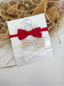 Resim Kız Bebek Hediyelik 3lü Dantel Bandana Seti 3 Lü Dantel Set 