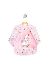 Resim Sıvı Geçirmez Mama ve Aktivite Boyama Önlüğü Pembe Kuğu 