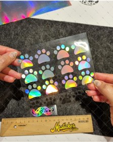 Resim Bay Etiket HLG95 Hologram Kedi Patileri Etiket Seti 12li Set 