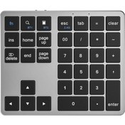 Resim Pmr Bluetooth 5.2 Kablosuz Sayısal Tuş Takımı 35 Tuşlu Mini Keypad Gri 