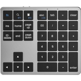 Resim Pmr Bluetooth 5.2 Kablosuz Sayısal Tuş Takımı 35 Tuşlu Mini Keypad Gri 
