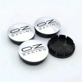 Resim Chuangyinshop 4lu Parça Oz Racing Emblem M582 56mm Jant Kapağı Silvery Black A Toz Önleyici Kapak 
