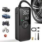 Resim Araba ve Motosikletler için Taşınabilir Elektrikli Hava Pompası, Araba Lastik Şişirme Kompresörü 