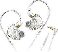 Resim Yeabomy Qkz Sk8 Kulak Monitörü Kulaklık, Kablolu Kulaklıklar Stereo Bas, HiFi IEM Kulaklık, Kablolu Oyun Kulaklığı, Çıkarılabilir Kablolar Olmadan (Mikrofon, Beyaz) 