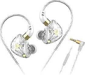 Resim Yeabomy Qkz Sk8 Kulak Monitörü Kulaklık, Kablolu Kulaklıklar Stereo Bas, HiFi IEM Kulaklık, Kablolu Oyun Kulaklığı, Çıkarılabilir Kablolar Olmadan (Mikrofon, Beyaz) 