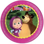 Resim Masha Ile Koca Ayı Lisanslı 23 Cm Kağıt Tabak 8'Li 