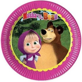 Resim Masha Ile Koca Ayı Lisanslı 23 Cm Kağıt Tabak 8'Li 