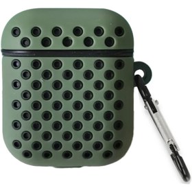 Resim Dukkanıum Newface Airpods 2 (2.nesil) Spor Delikli Kılıf - Haki Yeşil-Siyah 