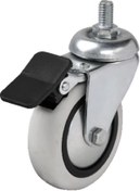 Resim Skygo Hts 354 - 75x25 mm PVC Makaralı Vidalı Frenli Teker 4 Adet 