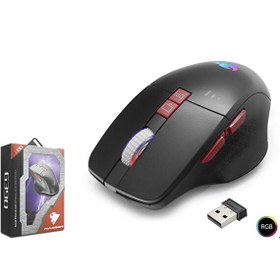 Resim Hadron G390 1600DPI RGB Ledli 2.4GHz Type-C Şarjlı Kablosuz Oyuncu Mouse - Siyah 