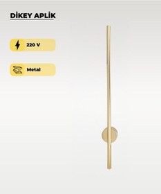 Resim 12w Gold Dikey Aplik - Gün Işığı Gold 