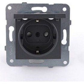 Resim Viko Artline Novella 92605412 Füme Kapaklı Çerçevesiz Topraklı Priz 