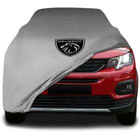 Resim ULTRASHOP Peugeot Rifter Long (2019 - ) Gri Kumaş Araba Branda Logolu Penye Oto Branda 