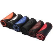 Resim Turuncu Örgü Araba Direksiyon Kılıfı Dekorasyon Karbon Fiber Mikrofiber Deri İğneler Ile Konu Ekleme Kapakları Spor Moda 38 Cm 