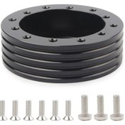 Resim 6 Delikli Araba Hub 3 Delikli Direksiyon Adaptörü Patron Kiti Direksiyon Simidi Spacer Cıvata Black 1 Adet 