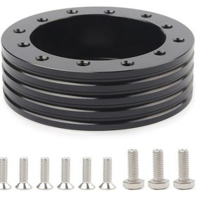 Resim 6 Delikli Araba Hub 3 Delikli Direksiyon Adaptörü Patron Kiti Direksiyon Simidi Spacer Cıvata Black 1 Adet 