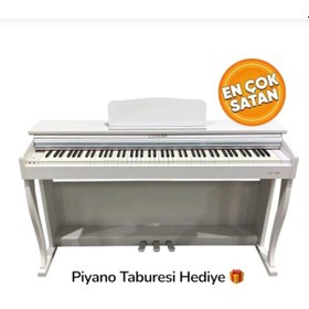 Resim Ludorf Le 330 Siyah Profesyonel Dijital Piyano 88 Tuşlu Tuş Hassasiyetli +tabure / Kulaklık Beyaz 