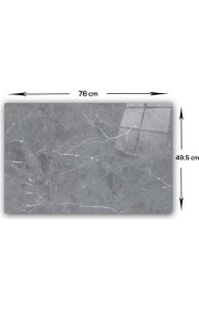 Resim Decorita Cam Ocak Arkası Koruyucu | Gri Mermer Görünümlü 