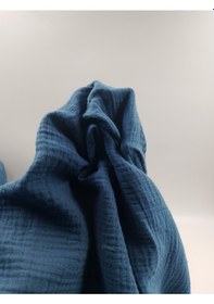 Resim Lüks Müslin Kumaş Indigo 