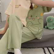 Resim Kadınlar İçin Yazlık Kısa Kollu Uzun Pantolonlu Karakter Baskılı Yuvarlak Yaka Pijama Takımı 