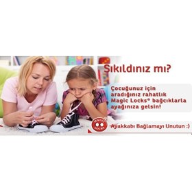 Resim Magic Locks Akılı Elastik Yassı Bağcık-Haki Haki 