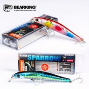 Resim BEARKING M105 Uzun Mesafe Yüzen Minnow 105Mm/16G Yüksek Yoğunluklu Ağırlıklı Sert Yem 3D Bionik Yüzme Duruşu Yem, Tekne ve Karşı Balıkçılık için Uygun Evrensel Yem Ekipmanı 