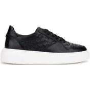 Resim Tamer Tanca Erkek Hakiki Deri Siyah Sneakers & Spor Ayakkabı 04 268 Erk Ayk Y25 Sıyah Dr/orgu Siyah 