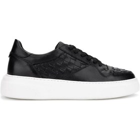 Resim Tamer Tanca Erkek Hakiki Deri Siyah Sneakers & Spor Ayakkabı 04 268 Erk Ayk Y25 Sıyah Dr/orgu Siyah 