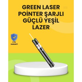 Resim İntora Uzun Mesafe Görünürlüklü Yeşil Lazer Pointer Şarjlı 