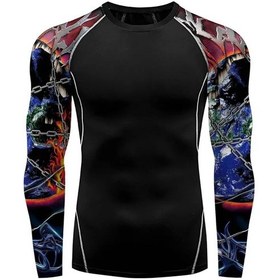 Resim Feelıncolor Erkekler İçin Kanat Grafik T-shirt Uzun Kollu Gym Fitness Tayt Çabuk Kuruyan Egzersizgreen Green 