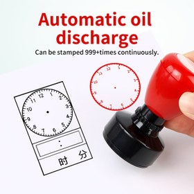 Resim Otomatik Zaman Yönetimi Saati Damgası - Kırmızı ve Siyah Akrepler, Öğretmenler Ofis Sınıf için Basılabilir Kol Dizaynı Dayanıklı & Uzun Süreli 