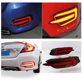 Resim Honda Civic Fc5 Arka Sis Lambası Ledi 3 Çizgi E Dizayn 
