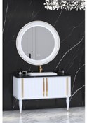 Resim LAURA 120 CM BEYAZ LAVABOLU BANYO DOLABI - BEYAZ (BOY DOLAP HARİÇ) 