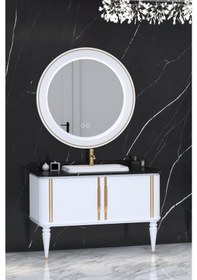 Resim LAURA 120 CM BEYAZ LAVABOLU BANYO DOLABI - BEYAZ (BOY DOLAP HARİÇ) 