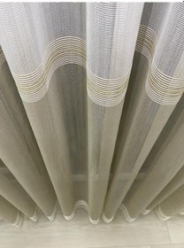 Resim İncilife Home Paris Gold Simli İki Renkli Sütlü Kahverengi Ekru Tül Perde 1/2,5 Normal Orta Pileli Ekru - Sütlü Kahverengi 