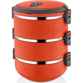 Resim Mobgift Freshbox 3 Katlı Sefer Tası Yemek Termosu - Turuncu 