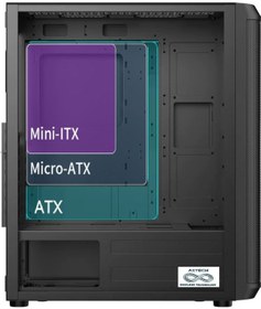 Resim Aztech 850w Skyhawk Azt07 Rgb Gaming Mid-tower Pc Kasası 360mm Sıvı Soğutucu Desteği 