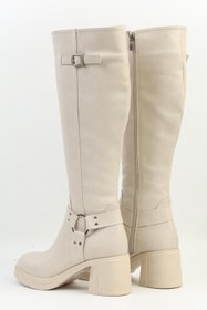 Resim Pierre Cardin ® | PC-54119 - 3076 Krem Cilt - Kadın Topuklu Çizme 