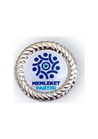 Resim Yörük Tasarım Memleket Partisi Damla Mine Yaka Rozeti Gümüş 