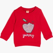 Resim Kız Bebek Pul Detaylı Sweatshirt 