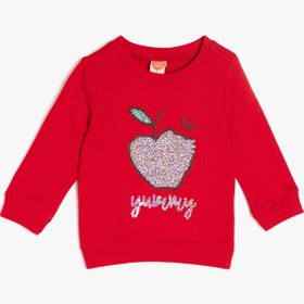 Resim Kız Bebek Pul Detaylı Sweatshirt 