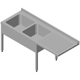 Resim Öztiryakiler Bulaşık Makinesi Üstü Evyeli Tezgah 2G/1D Sağ 180x60 CM 