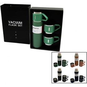 Resim shopwave ÇANTALI 500ML 3 PARÇA BARDAKLI ÇELİK TERMOS SETİ (5047) 