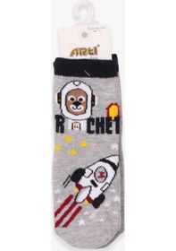 Resim Katamino Breeze Erkek Çocuk Soket Çorap Astronot Köpek Gri (1-2-7-8 Yaş) 