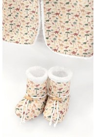 Resim Bebek Yelek & Patik 0-6 Ay Dino Bej Bej 